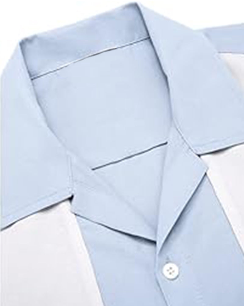 Big & Tall Hawaiian Colorblock Short Sleeve Shirt for big men view 7