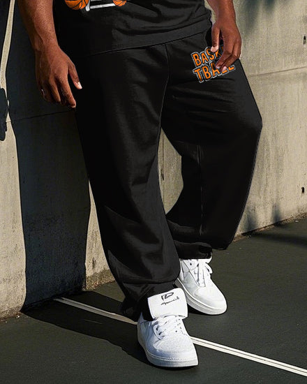 Big & Tall Graphic T-Shirt Pants Set for big men view 3