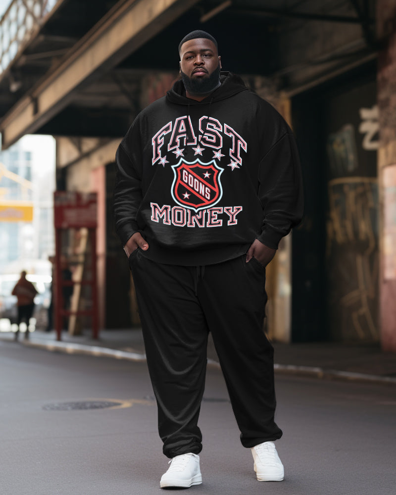 Big & Tall Streetwear Hoodie Sweatpants Set for big men view 1