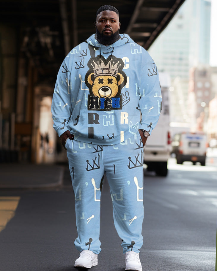 Big & Tall Streetwear Hoodie Sweatpants Set for big men view 1