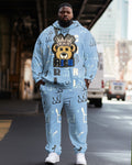 Big & Tall Streetwear Hoodie Sweatpants Set for big men view 1