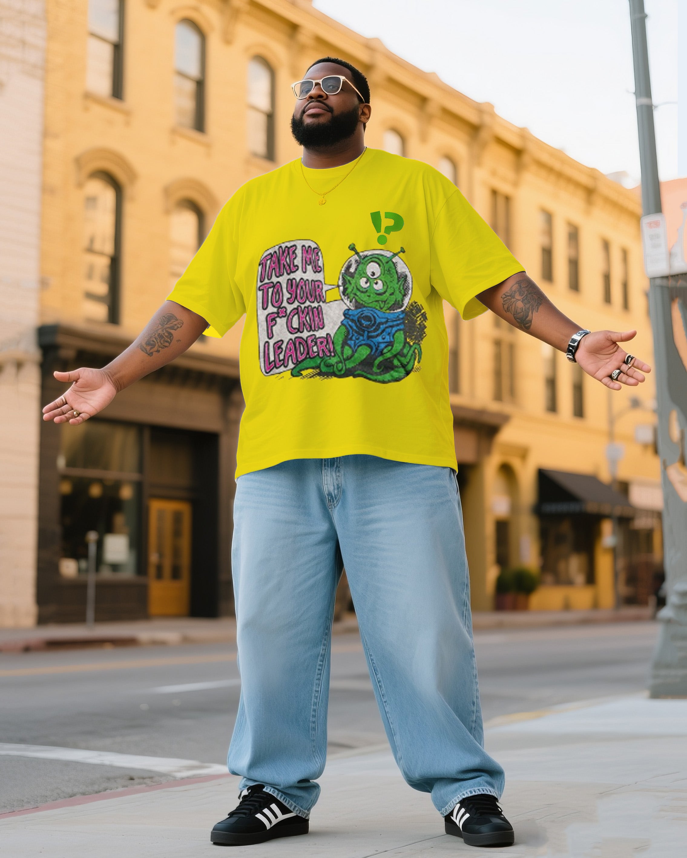Big & Tall Denim T-Shirt Pants Set for big men view 1