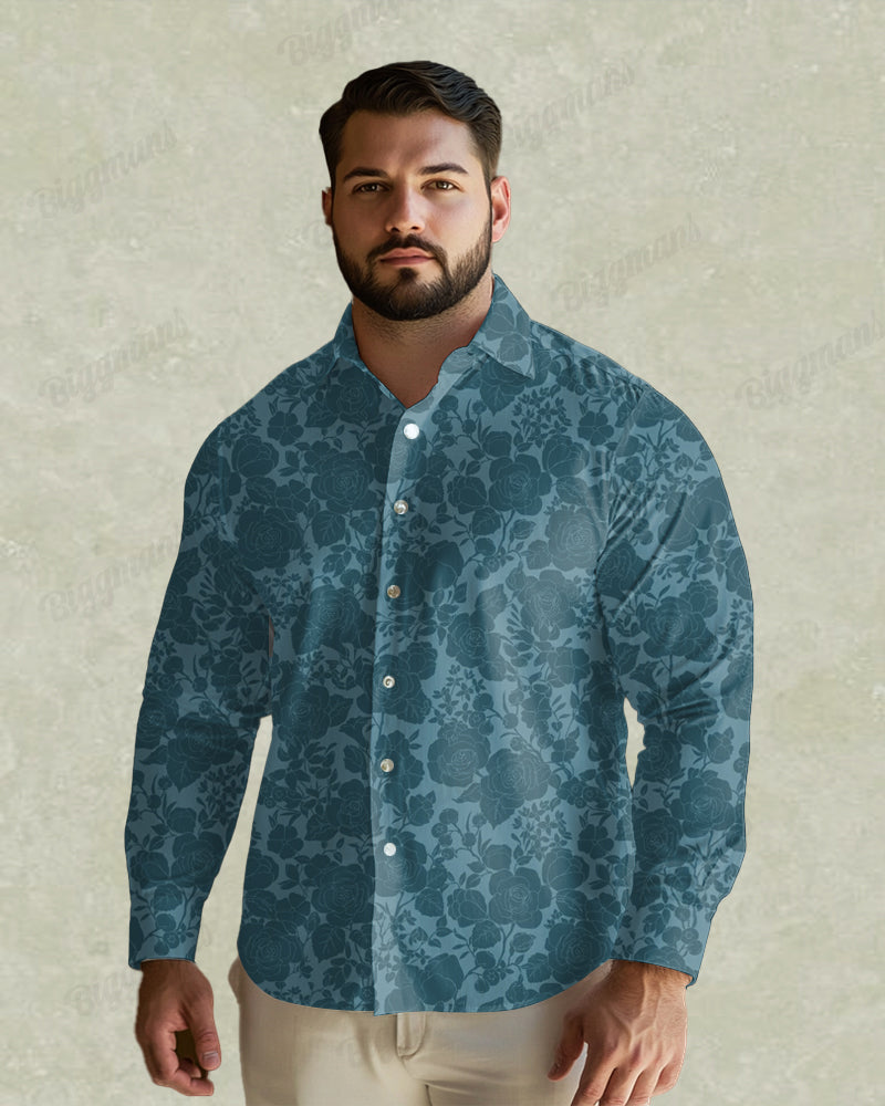 Big & Tall Streetwear Long Sleeve Shirt for big men view 1