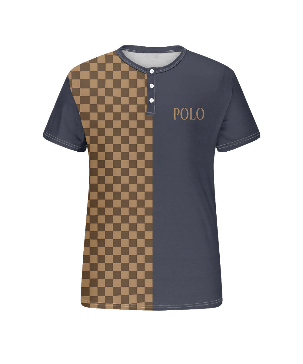 Big & Tall Brown Blue Plaid T-Shirt for big men view 4