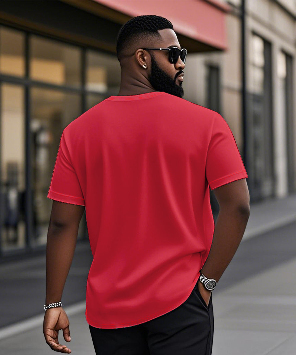 Big & Tall Red Hawaiian Graphic T-Shirt for big men view 1