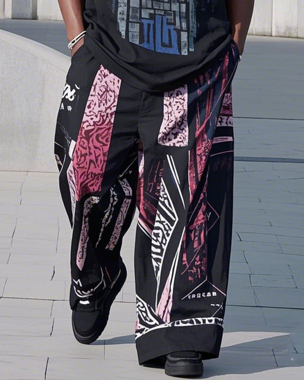 Big & Tall Streetwear T-Shirt Pants Set for big men view 3