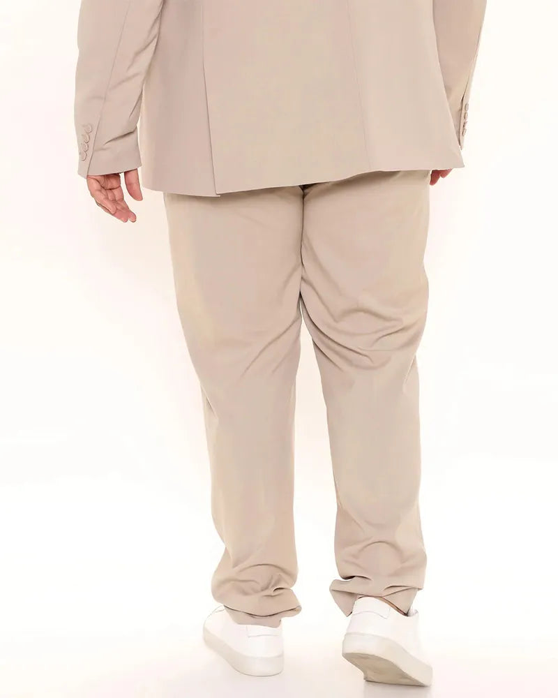 Big & Tall Solid Color Business Casual Two-piece Set for big men view 18