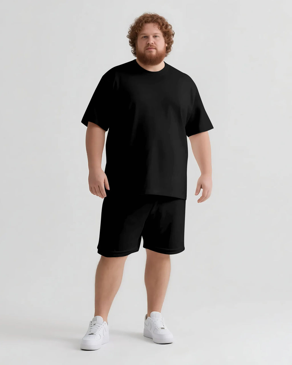 Big & Tall Graphic Streetwear T-Shirt Shorts Set for big men view 2