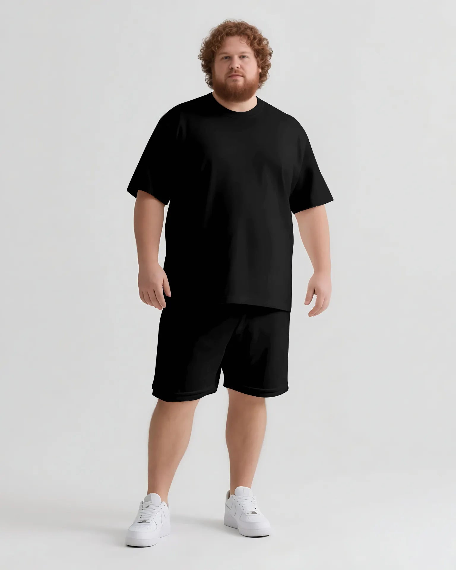 Big & Tall Graphic Streetwear T-Shirt Shorts Set for big men view 2