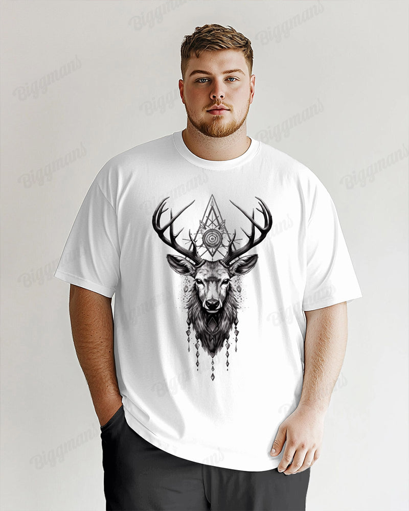 Big & Tall Solid Color Streetwear T-Shirt for big men