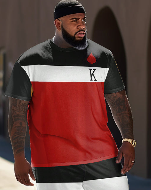 Big & Tall Graphic Streetwear T-Shirt Pants Set for big men view 2