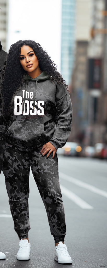 Big & Tall Camouflage Hoodie Sweatpants Set for big men view 7
