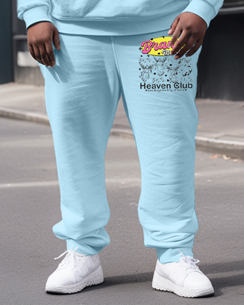 Big & Tall Graphic Hoodie Sweatpants Set for big men view 3