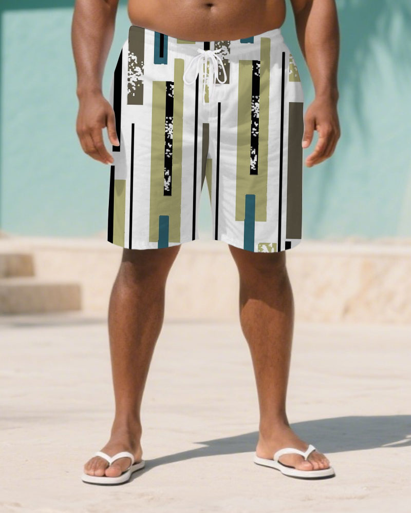 Big & Tall Hawaiian Geometric Pants for big men view 1