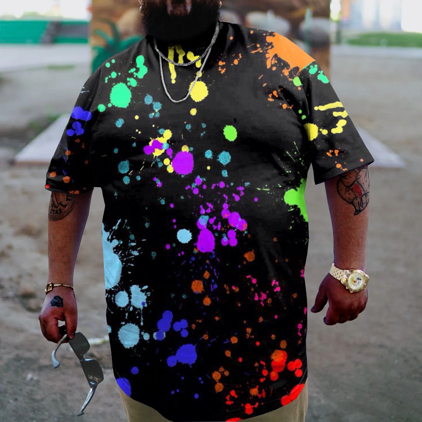 Big & Tall Graphic Splash Ink T-Shirt for big men