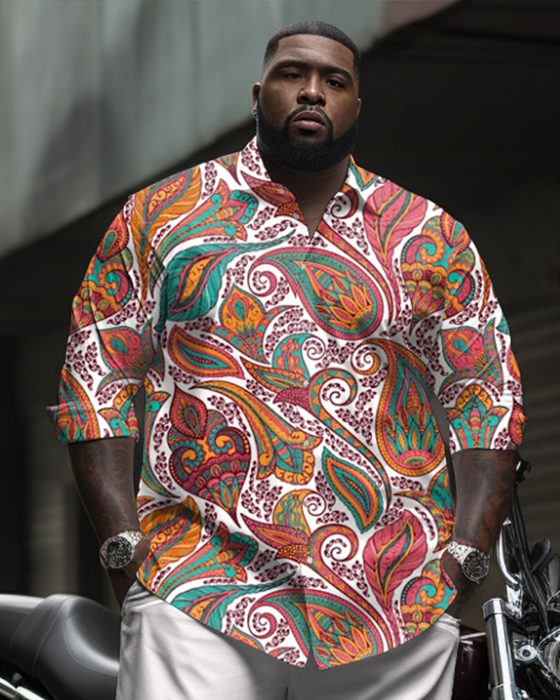 Big & Tall Floral Vintage Two-piece Set for big men view 2