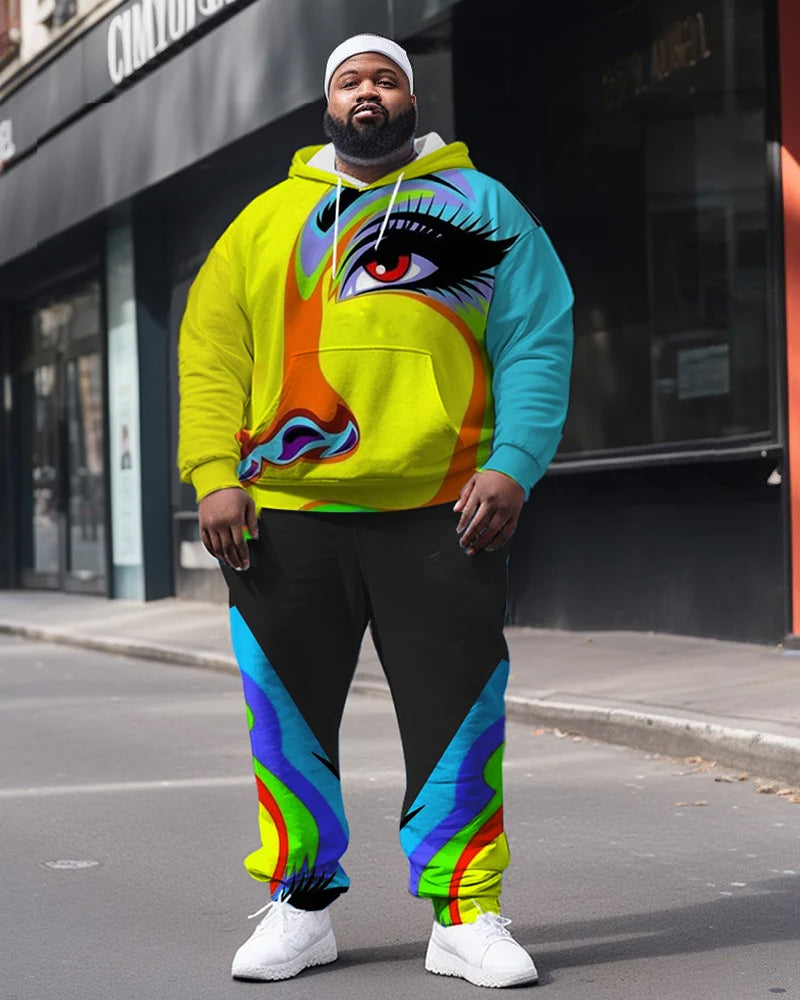 Big & Tall Streetwear Hoodie Sweatpants Set for big men view 1