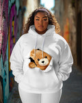 Big & Tall Brown Hawaiian Streetwear Hoodie for big men