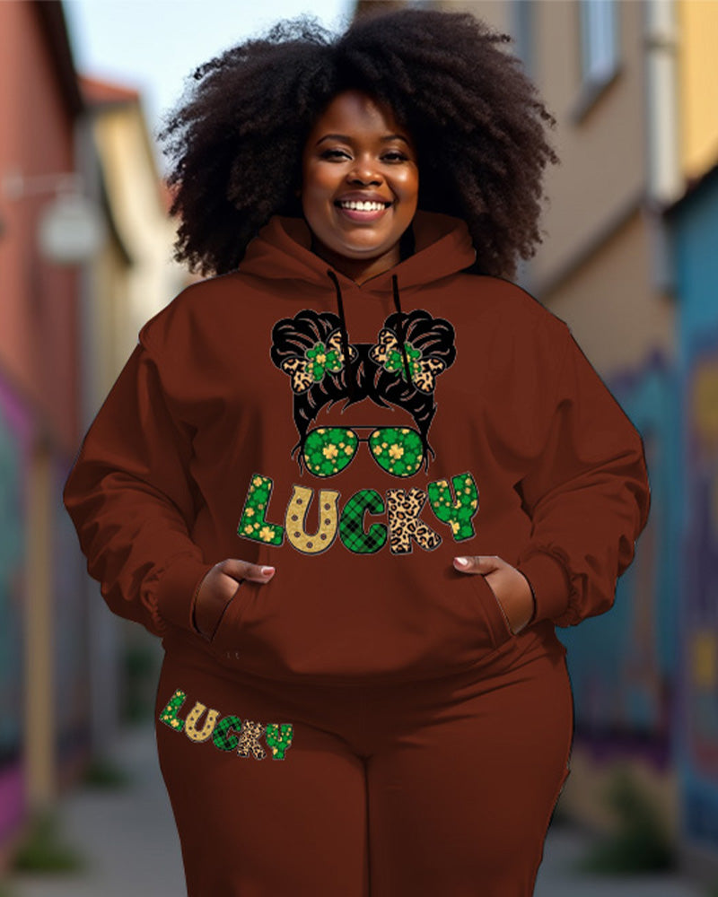 Big & Tall Graphic Hoodie Sweatpants Set for big men view 3