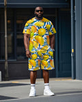 Big & Tall Streetwear T-Shirt Shorts Set for big men view 1