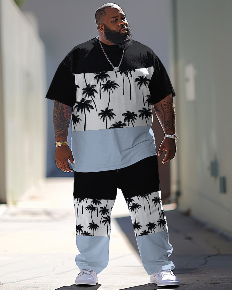 Big & Tall Colorblock T-Shirt Pants Set for big men view 1