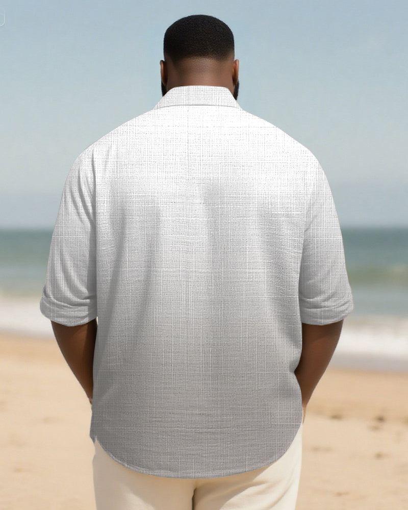 Big & Tall Gray Gradient Graphic Long Sleeve Shirt for big men view 2