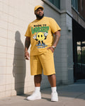 Big & Tall Graphic T-Shirt Shorts Set for big men view 2