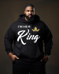 Big & Tall Graphic Streetwear Hoodie Sweatpants Set for big men
