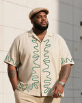 Big & Tall Vintage T-Shirt Pants Set for big men