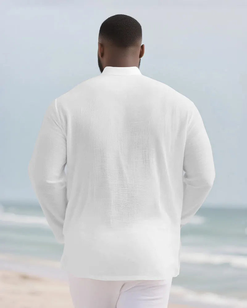 Big & Tall Geometric Graphic Long Sleeve Shirt for big men view 3