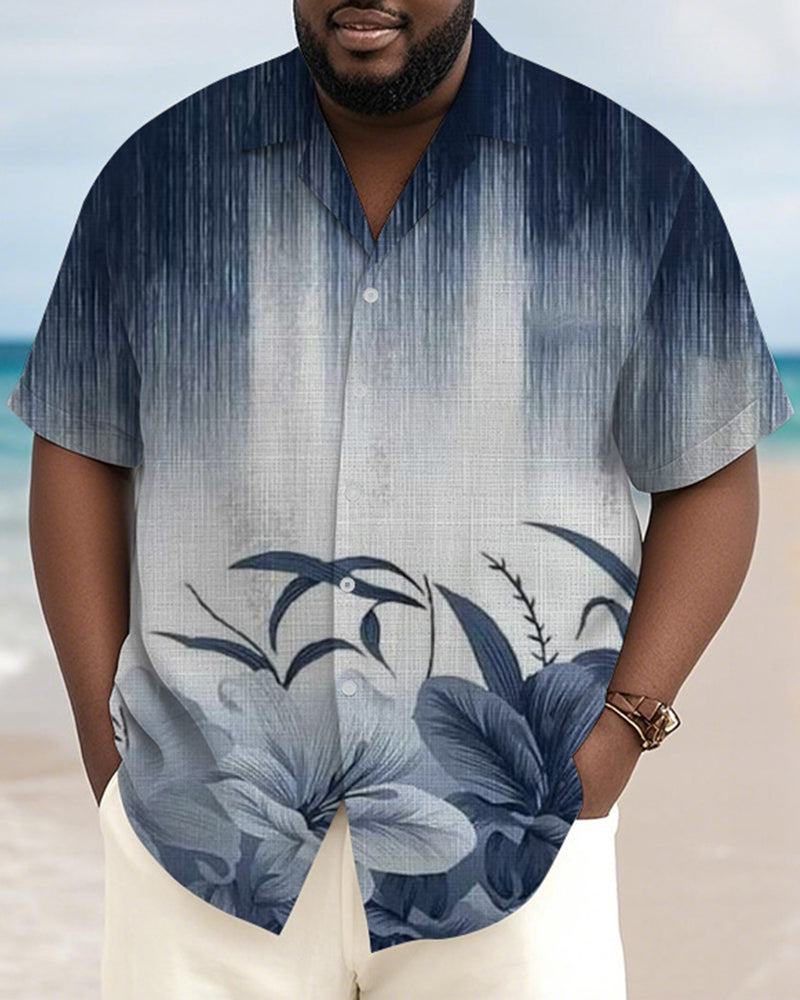 Big & Tall Hawaiian Gradient Short Sleeve Shirt for big men view 1