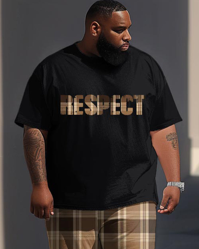 Big & Tall Graphic Streetwear Two-piece Set for big men view 2
