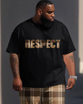 Big & Tall Graphic Streetwear Two-piece Set for big men view 2