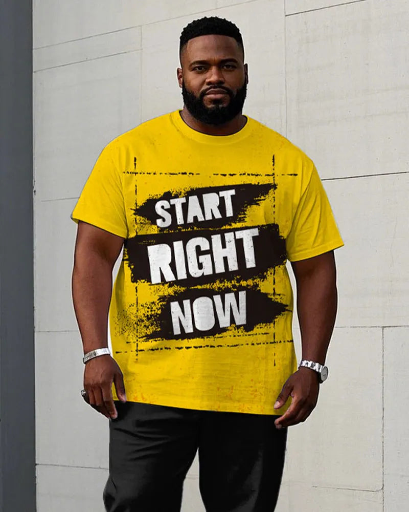 Big & Tall Splash Ink T-Shirt Pants Set for big men view 2