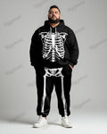 Big & Tall Graphic Skull Hoodie Sweatpants Set for big men view 1