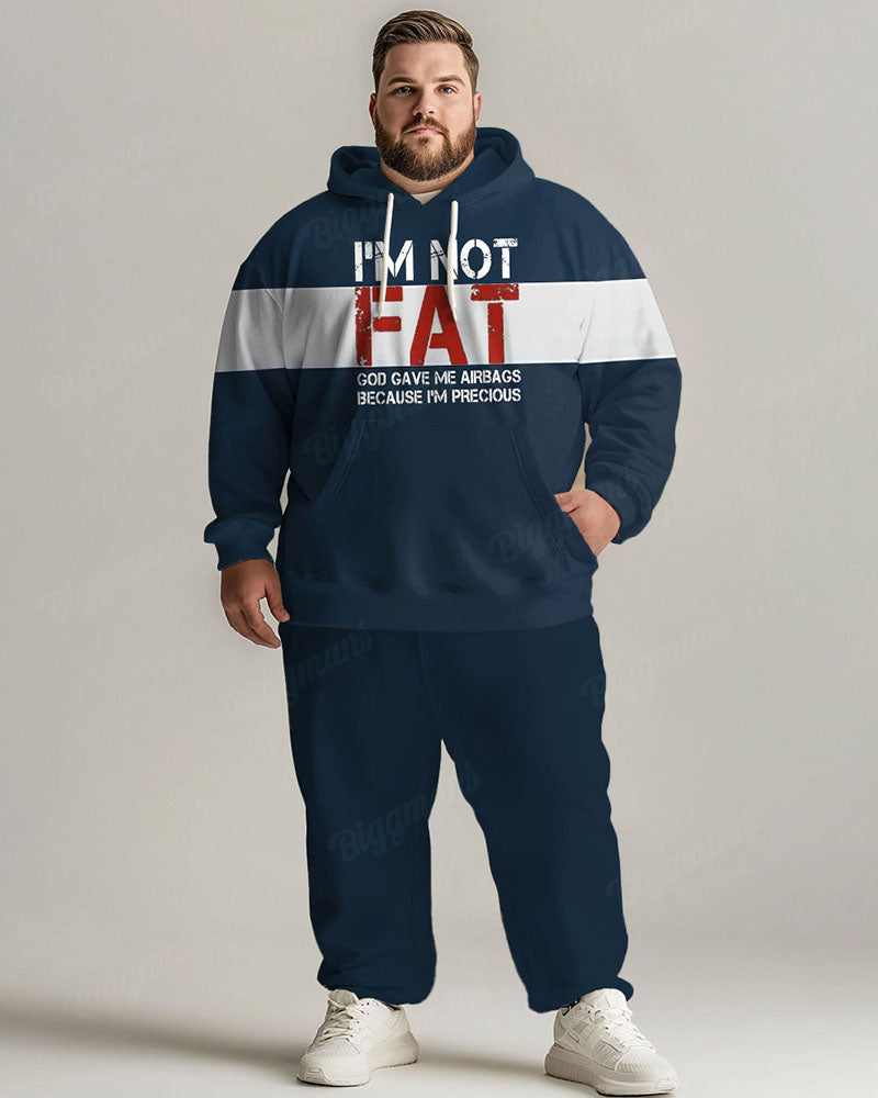 Big & Tall Striped Graphic Hoodie Sweatpants Set for big men view 1