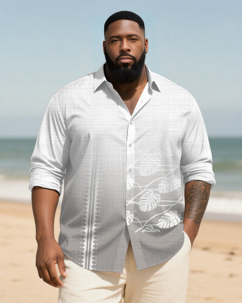 Big & Tall Gray Gradient Graphic Long Sleeve Shirt for big men view 1