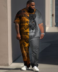 Big & Tall Graphic Streetwear Two-piece Set for big men view 1