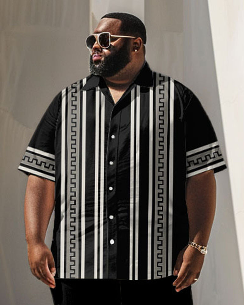 Big & Tall Geometric Striped Graphic Jeans for big men view 2