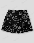 Big & Tall Black Graphic Graffiti Athletic Shorts for big men