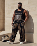 Big & Tall Streetwear Skull Vest Pants Set for big men view 1