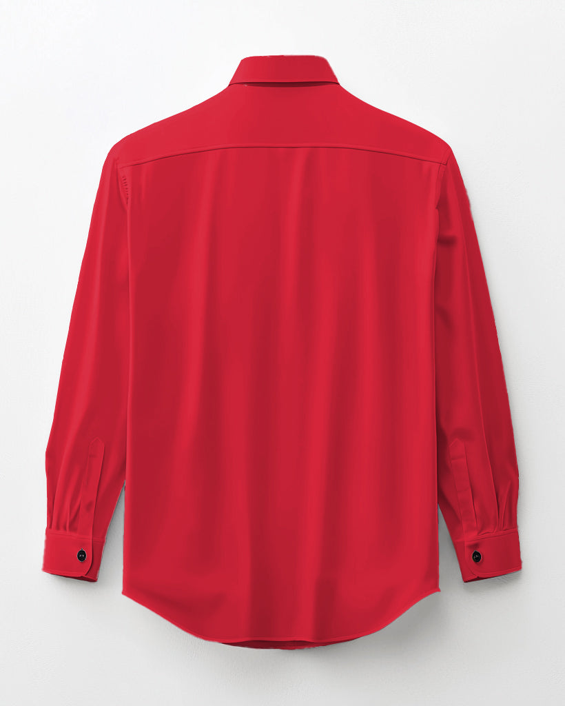 Big & Tall Red Western Long Sleeve Shirt for big men view 3