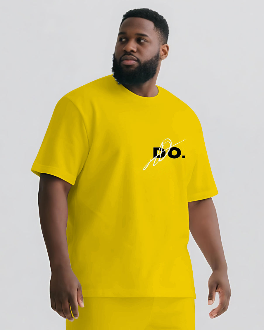 Big & Tall Graphic Streetwear Two-piece Set for big men view 4