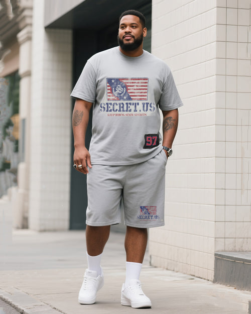 Big & Tall Gradient T-Shirt Shorts Set for big men view 1