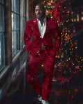 Big & Tall Red Plaid Graphic Two-piece Set for big men view 1