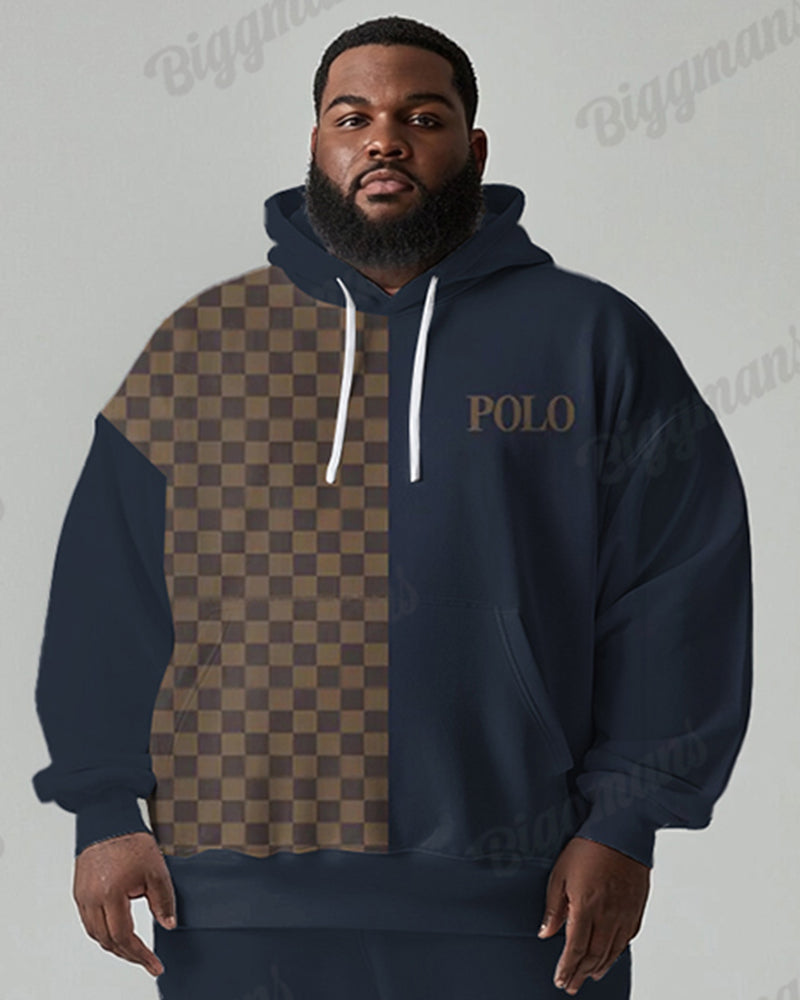 Big & Tall Graphic Hoodie Sweatpants Set for big men view 2