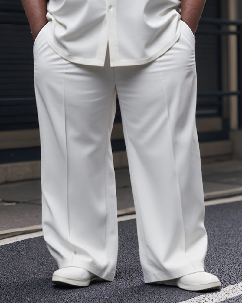 Big & Tall Solid Color Two-piece Set for big men view 3