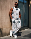 Big & Tall Hawaiian Vest Pants Set for big men view 1
