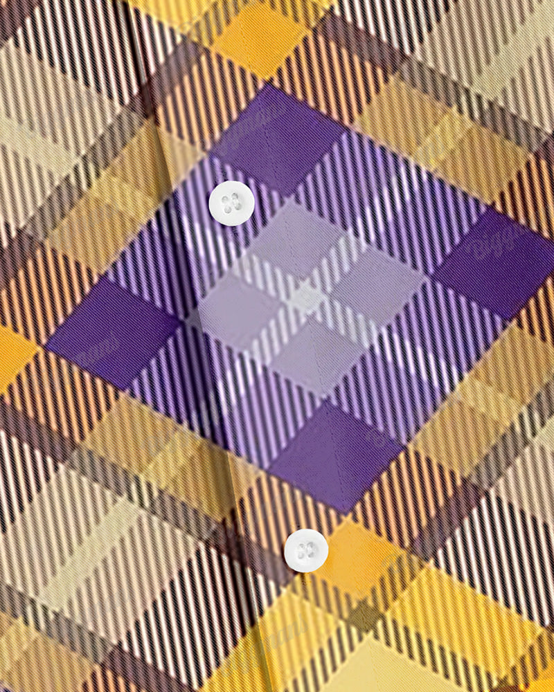 Big & Tall Purple Yellow Plaid Long Sleeve Shirt for big men view 4