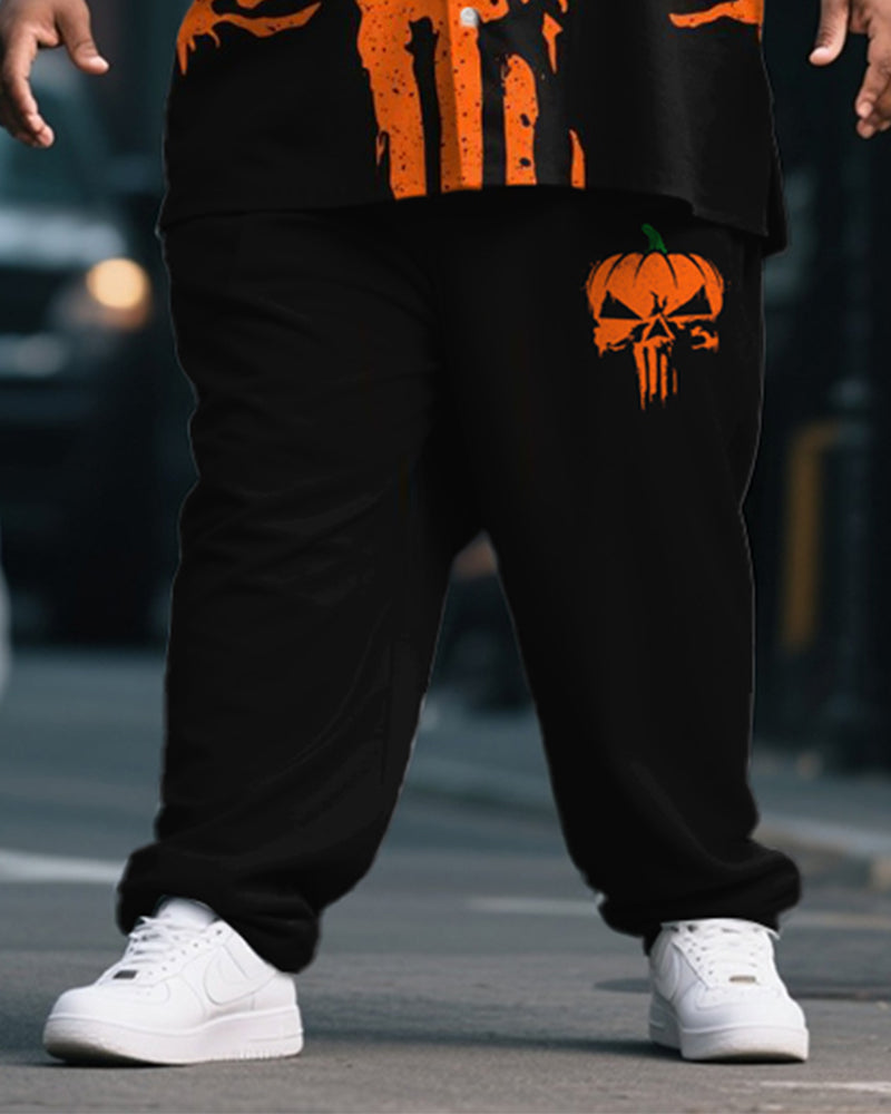 Big & Tall Graphic Skull T-Shirt Pants Set for big men view 3